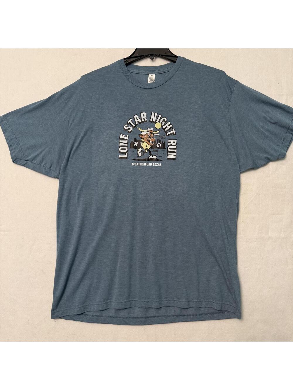 Lone Star Night Run Weatherford, TX Tultex T-Shirt Size 2XL Blue 5K 10K Marathon